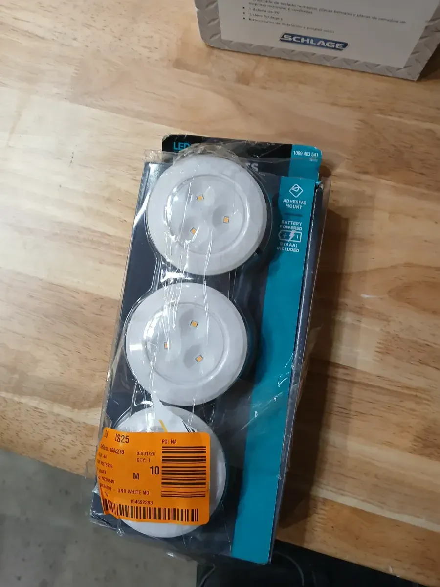 3 in. Round White Integrated LED Battery Operated Puck Light (3-Pack) - image 2