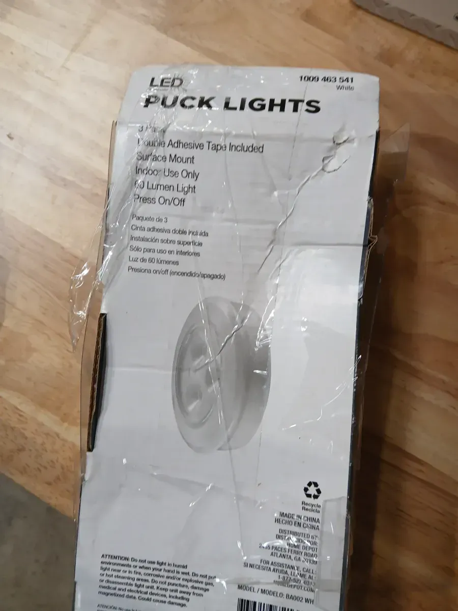 3 in. Round White Integrated LED Battery Operated Puck Light (3-Pack) - image 3