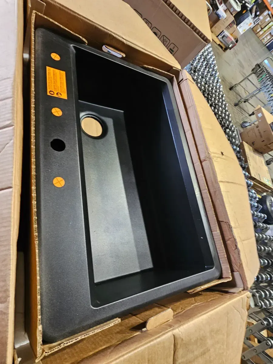 Lassen 33 in. Drop-in Single Bowl Granite Composite Kitchen Sink in Matte Black - image 3