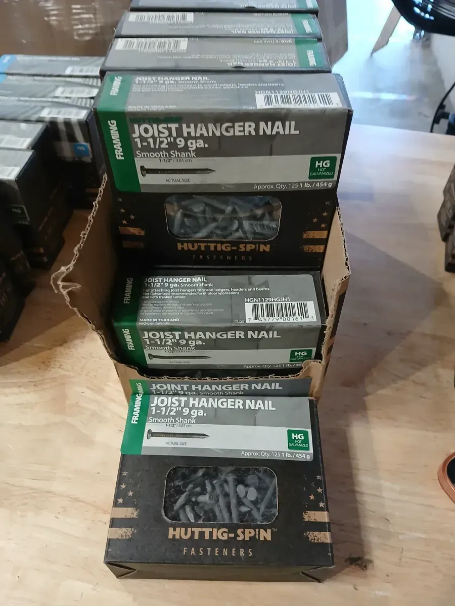 Huttig-Spin 1-1/2" 9 ga. Hot Galvanized Joist Hanger Nails (1 lb. Box) - image 1