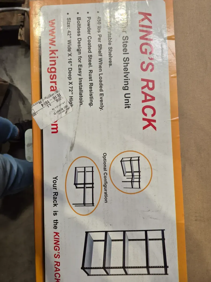 Black 5-Tier Boltless Tier Height Adjustable Steel Frame Garage Storage Rack Shelving Units (42" W x 16" D x 72" H) - image 2