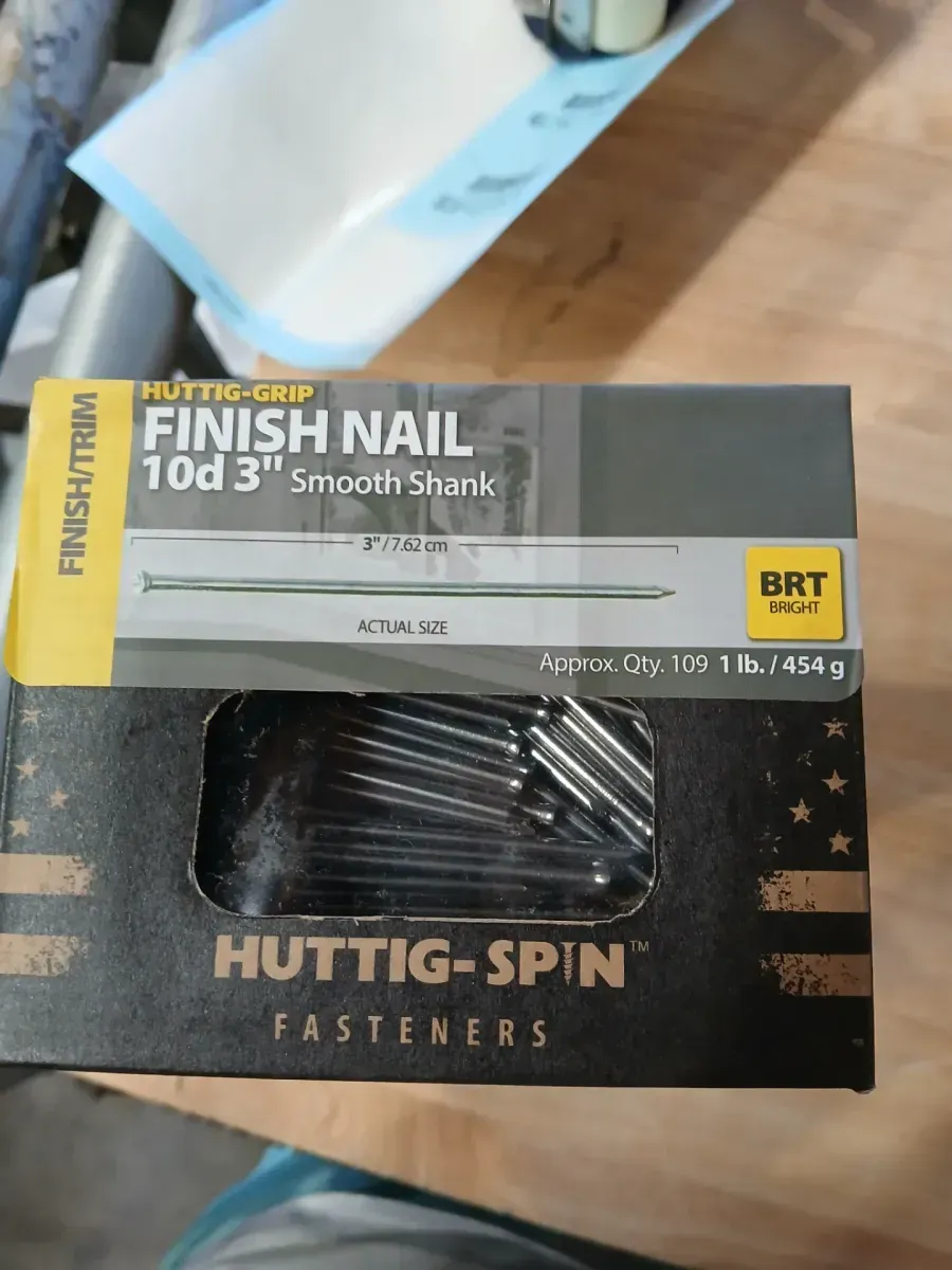 Huttig-Grip 10d 3" Smooth Shank Bright Finish Nails, 1 lb Box - image 1