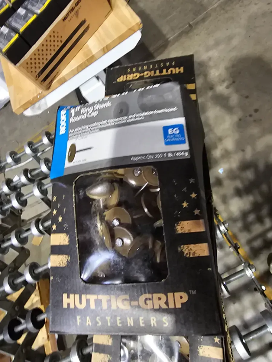 Huttig-Grip Fasteners 1" Ring Shank Round Cap Nails (1 lb Box) - image 2