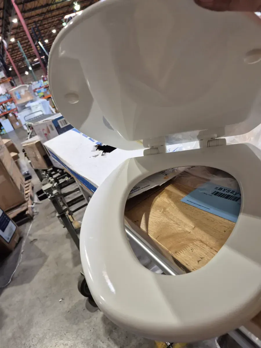 Woodland Elongated Soft Close Enameled Wood Closed Front Toilet Seat in White Removes for Easy Cleaning, Never Loosens - image 4