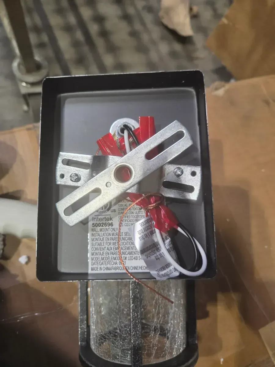 Westbury 8.5 in. Aged Iron Small LED Outdoor Wall Light Fixture Sconce with Clear Crackled Glass - image 4