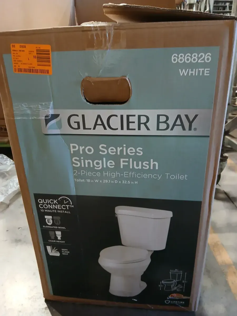 12 in. Rough In Two-Piece 1.28 GPF Single Flush Round Toilet in Biscuit, Seat Included - image 4