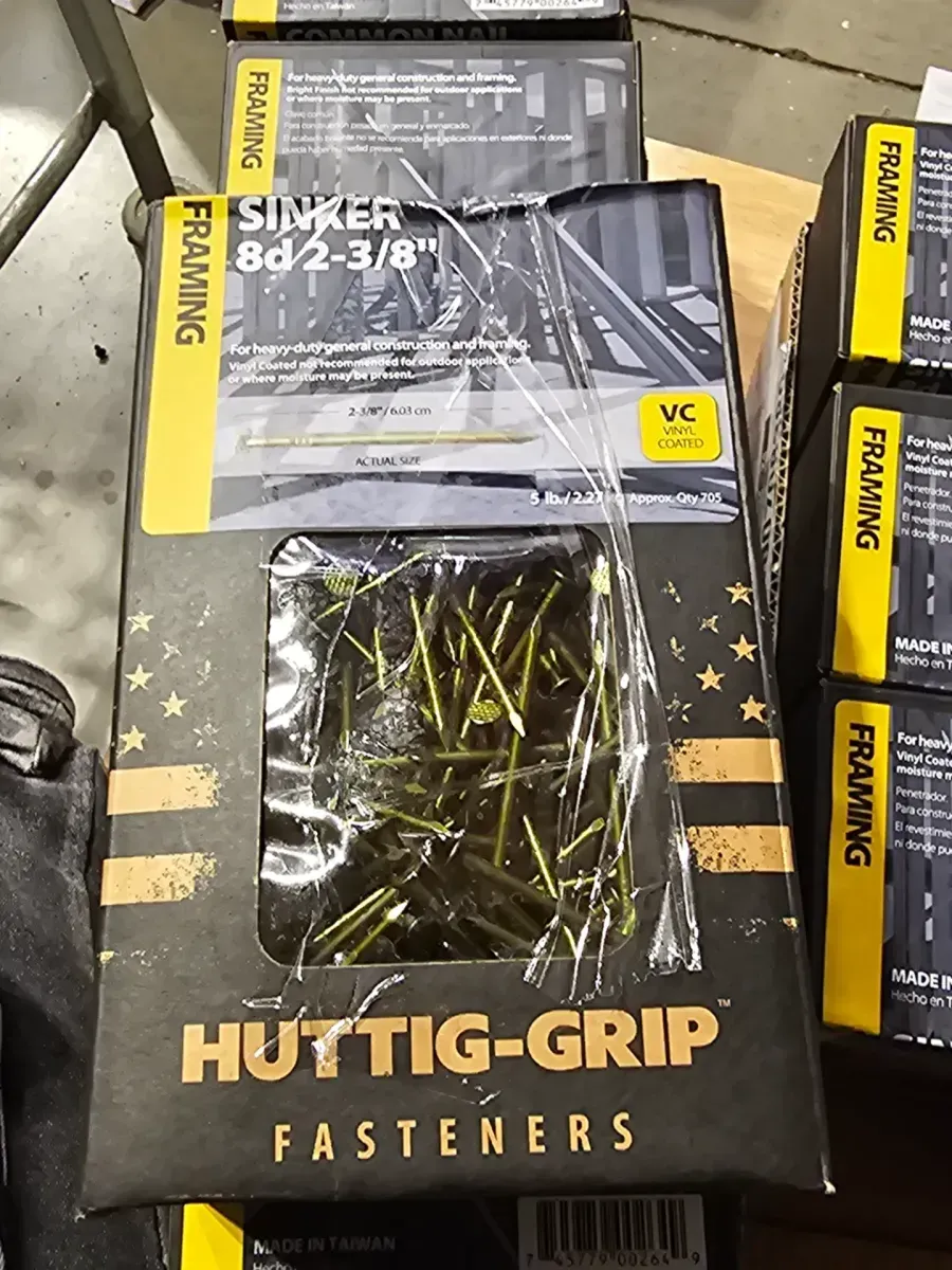 Huttig-Grip 8d x 2-3/8" Vinyl Coated Sinker Framing Nails, 5 lb. Box - image 2