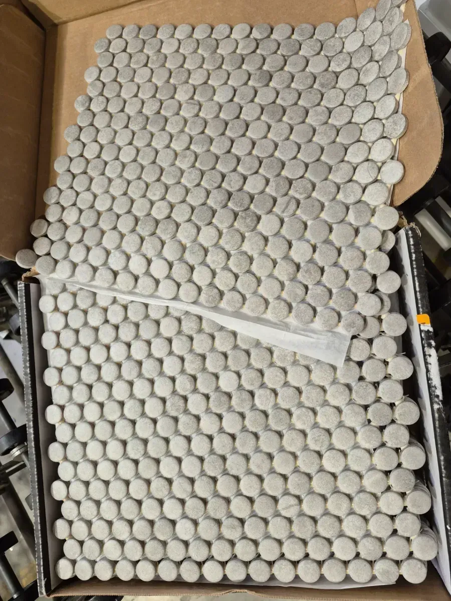 Restore Silver Stone 11 in. x 13 in. Glazed Ceramic Penny Round Mosaic Tile (10.6 sq. ft./Case) - image 3