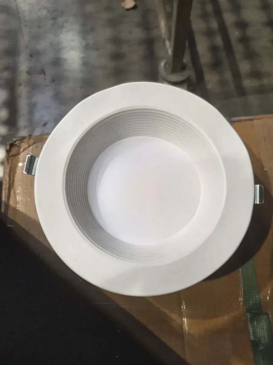 LED Selectable Lumen Selectable CCT 6 in. Round Canless Recessed Light for Indoor Areas Baffle Trim White - image 2