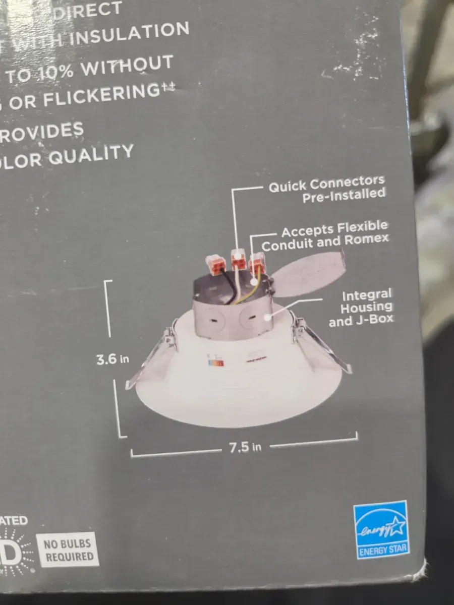 LED Selectable Lumen Selectable CCT 6 in. Round Canless Recessed Light for Indoor Areas Baffle Trim White - image 4