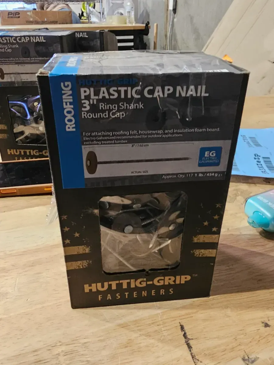 *** Pack of 8 *** 3 in. x 12-Gauge Electro Galvanized Steel Ring Shank Plastic Cap Roofing Nails (1 lbs./per box) - image 3