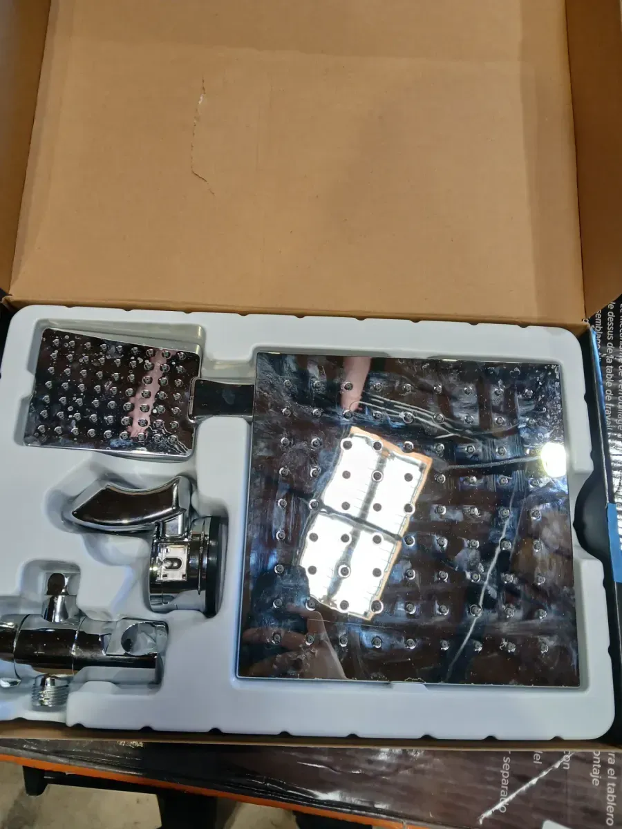 Modern 1-Spray 8 in. Dual Tub Wall Mount Fixed and Handheld Shower Heads 1.8 GPM in Polished Chrome - image 2