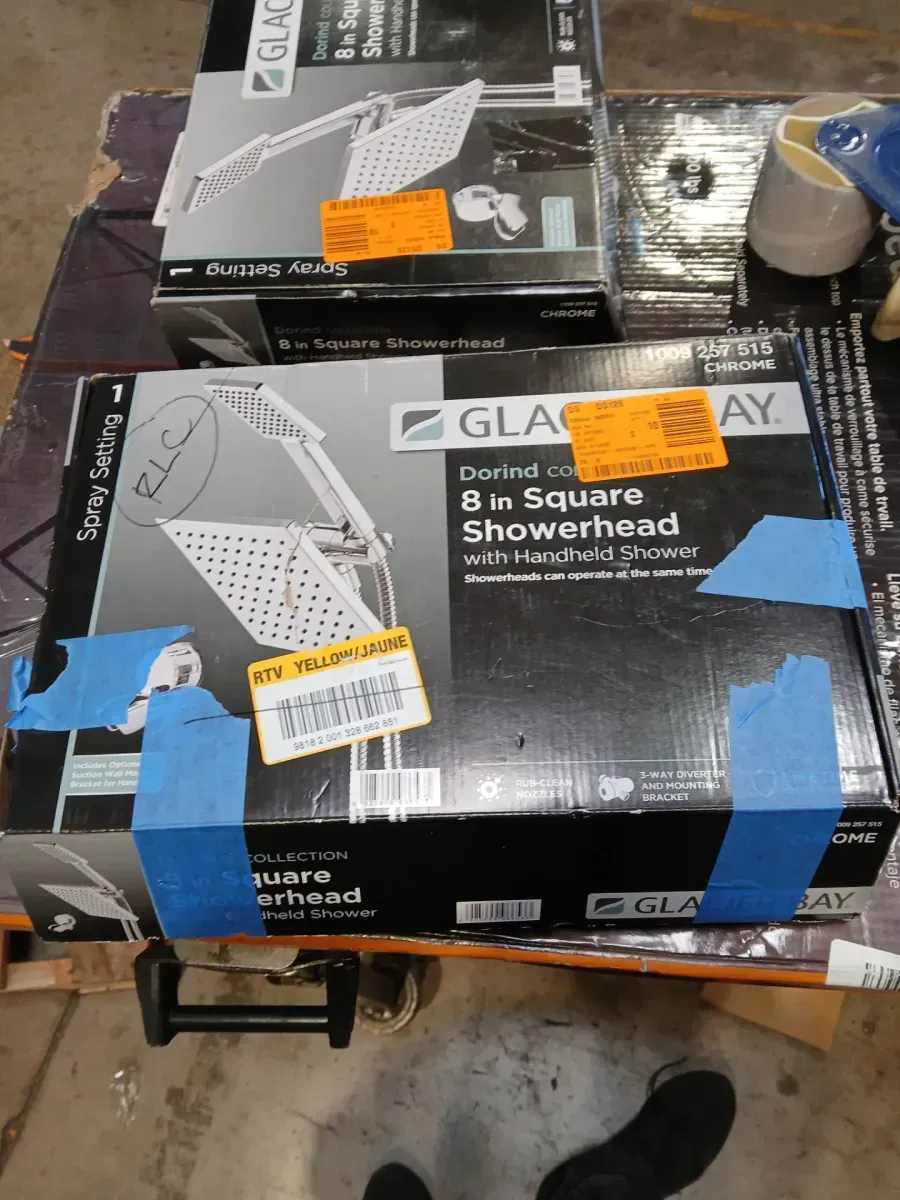 Modern 1-Spray 8 in. Dual Tub Wall Mount Fixed and Handheld Shower Heads 1.8 GPM in Polished Chrome - image 3