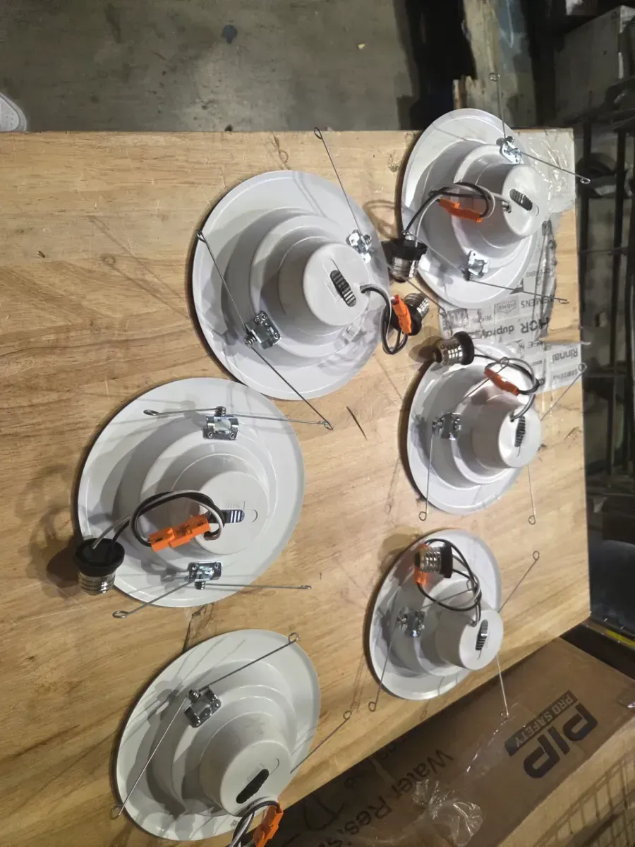 5/6 in. 925 Lumens Selectable 5CCT Dimmable Integrated LED Retrofit Recessed Light Baffle Trim, White 6-Pack - image 3