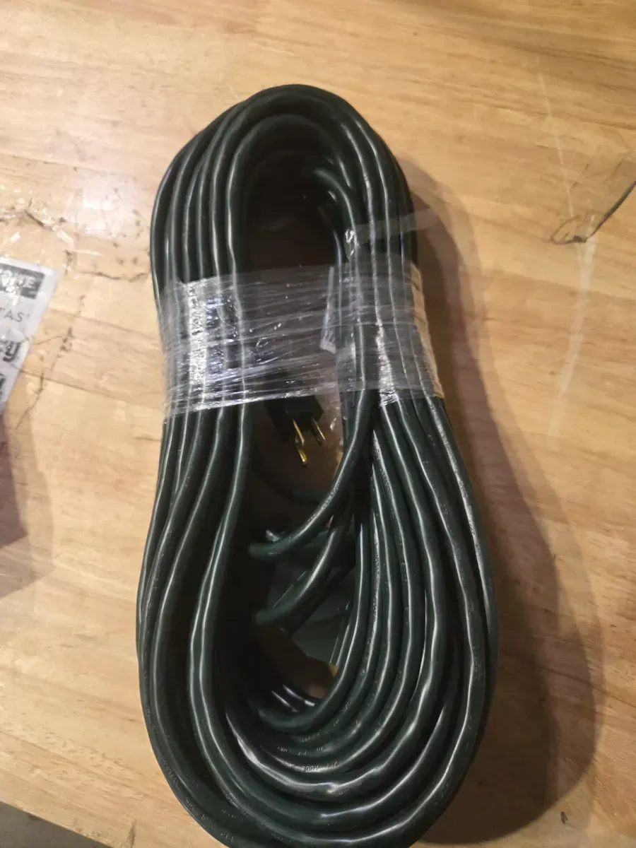 75 ft. 16/3 Light Duty Indoor/Outdoor Extension Cord with Multiple Outlet Triple Tap End, Green - image 2