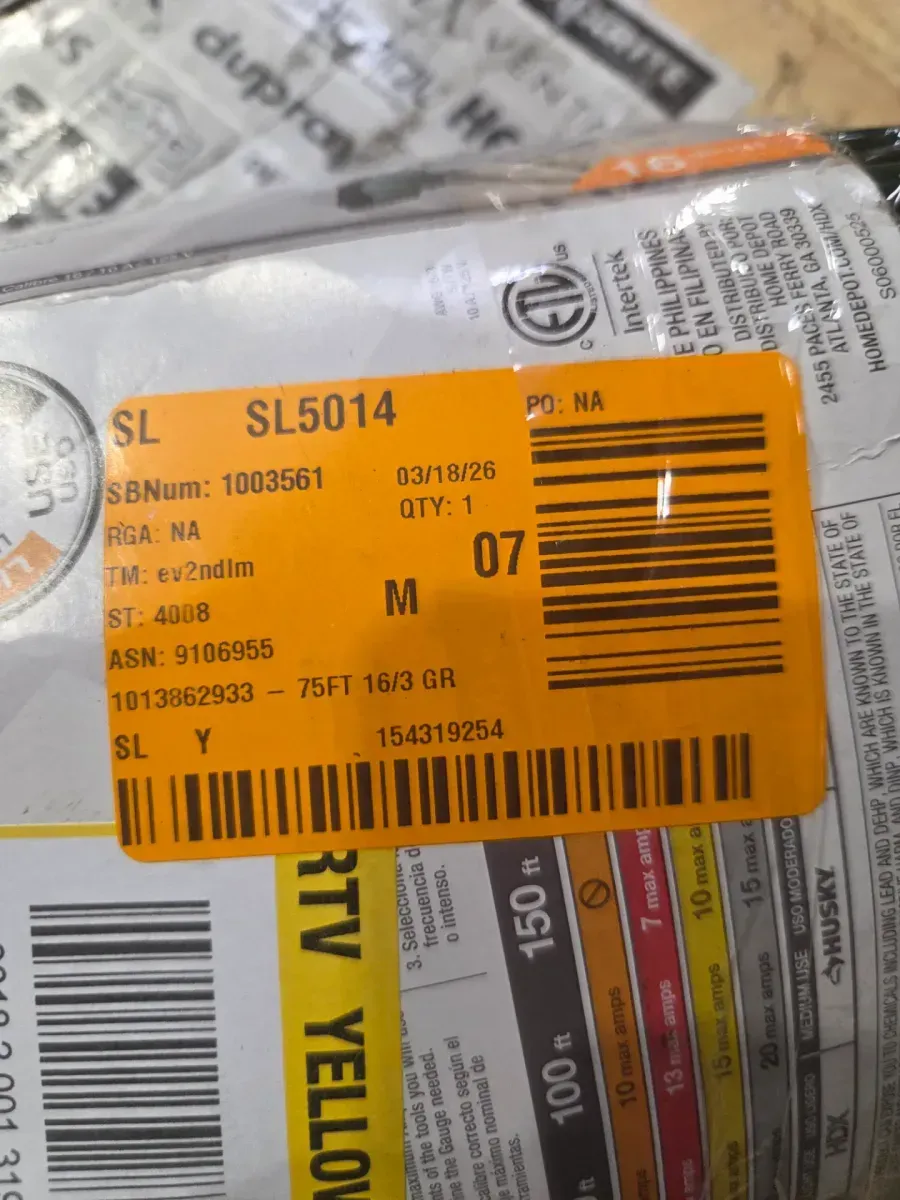 75 ft. 16/3 Light Duty Indoor/Outdoor Extension Cord with Multiple Outlet Triple Tap End, Green - image 4