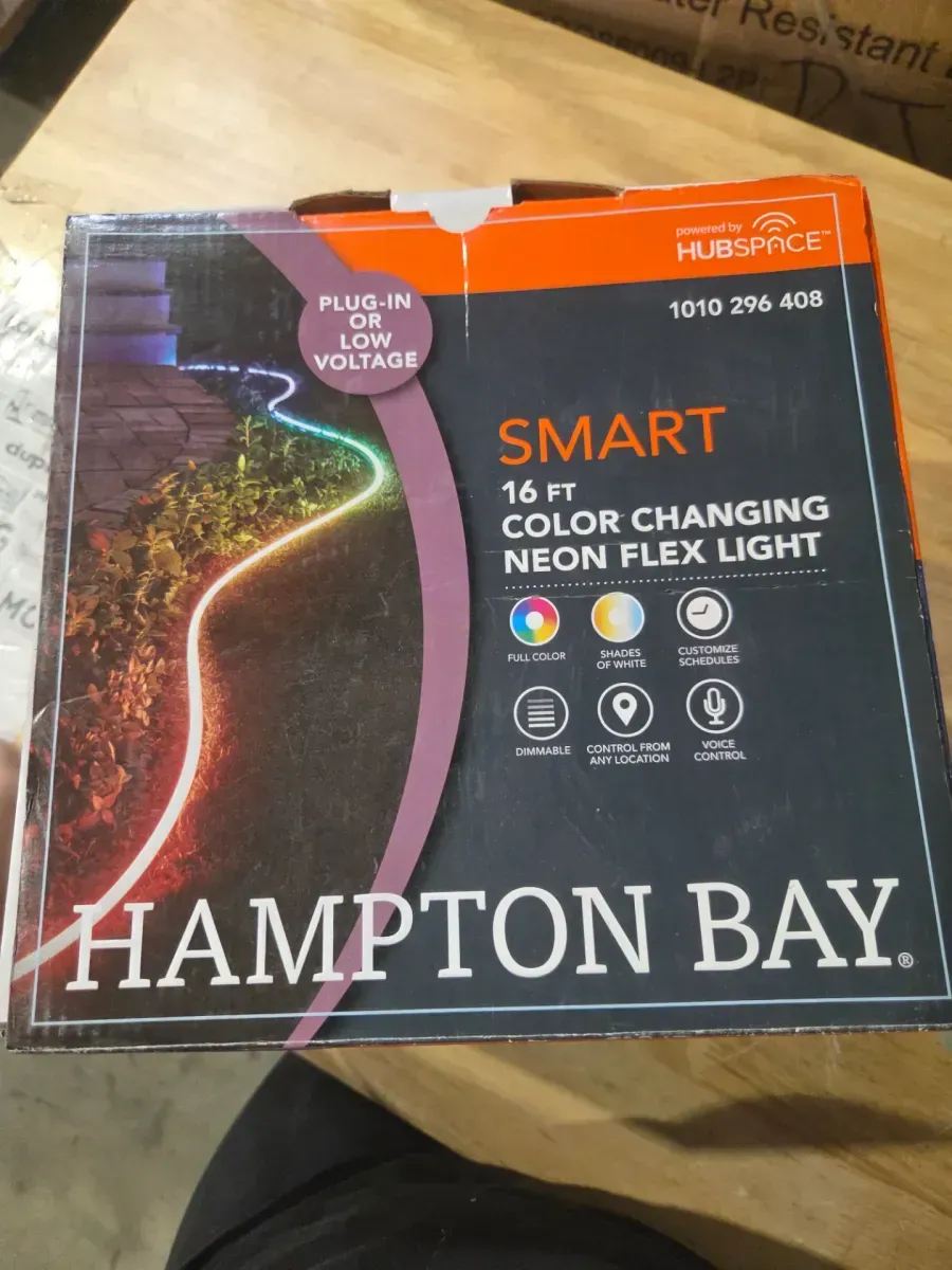 Smart 1000 Lumen 16 ft. White 120V Plug-in/12V Neon Flex LED RGB Outdoor Rope Light Powered by Hubspace (1-Pack) - image 4