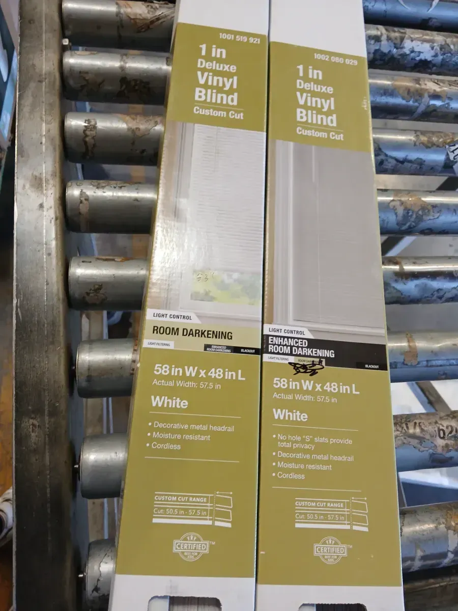 ***pack of 2 ***White Cordless Room Darkening Vinyl Mini Blinds with 1 in. Slats-58 in. W x 48 in. L (Actual Size 57.5 in. W x 48 in. L) (Mark I Series) - image 2