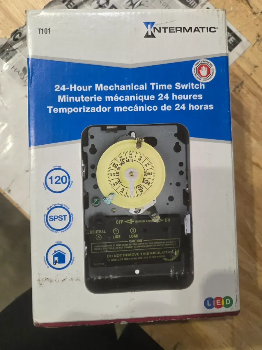 T100 Series 40 Amp 125V SPST 24-Hour Mechanical Time Switch with Indoor Enclosure - image 4