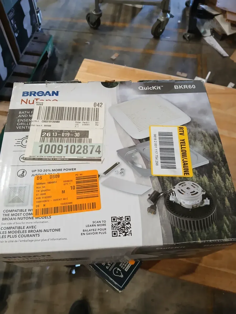 Broan-NuTone QuicKit 60 CFM 3.0 Sones Bathroom Replacement Motor and Grille/Cover - image 3