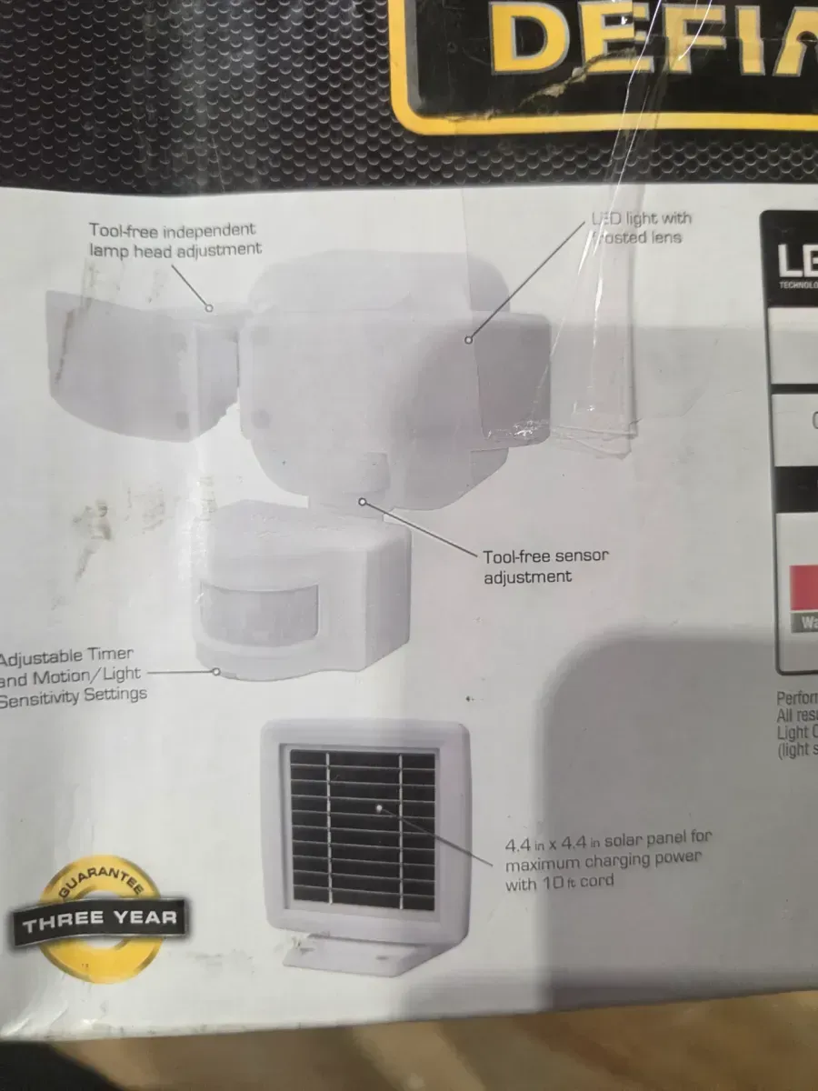 180° White Motion Sensor Solar Powered Outdoor 2-Head LED Security Flood Light 500 Lumens - image 4