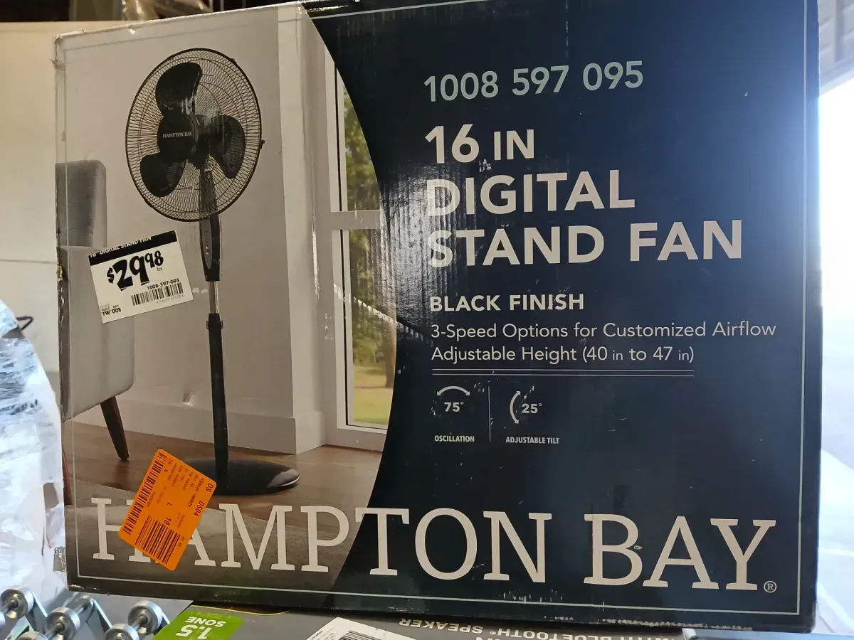 16 in. 3 Speed Digital Oscillating Standing Fan with Adjustable Height - image 3