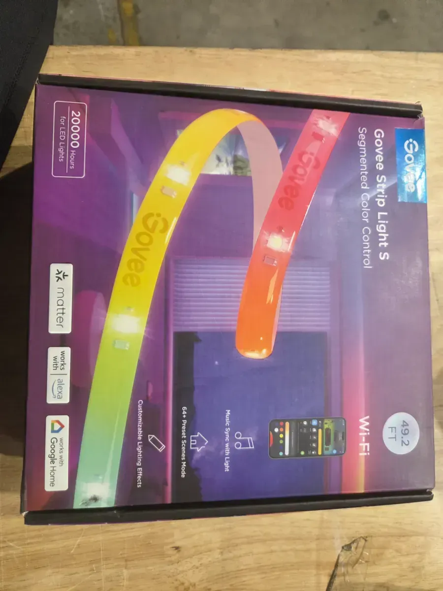 RGBIC Pro 48-Watt Equivalent 49.2 ft. Integrated LED Smart Color Changing Wi-Fi Enabled White Strip Light (1-Strip) - image 4