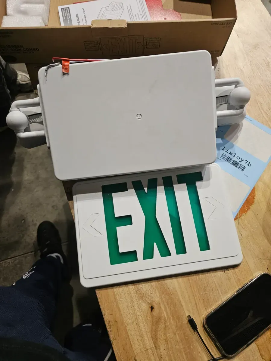 1-Pack Combo 14-Watt Equivalent Integrated LED White Exit Sign and Emergency Light with Ni-Cad 9.6-Volt Battery - image 3