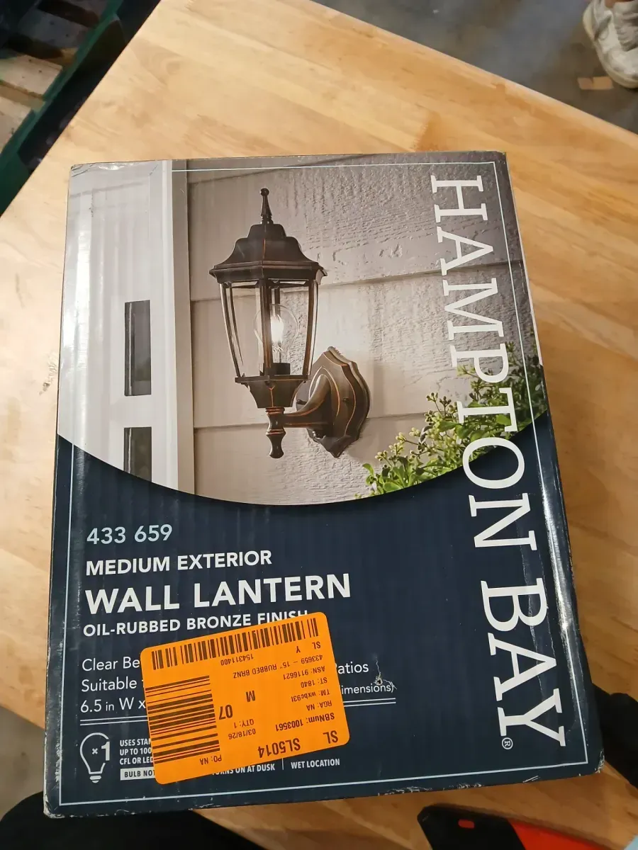 14.5 in. 1-Light Oil-Rubbed Bronze Hardwired Dusk-to-Dawn Outdoor Wall Light Lantern Sconce with No Bulb Included - image 2