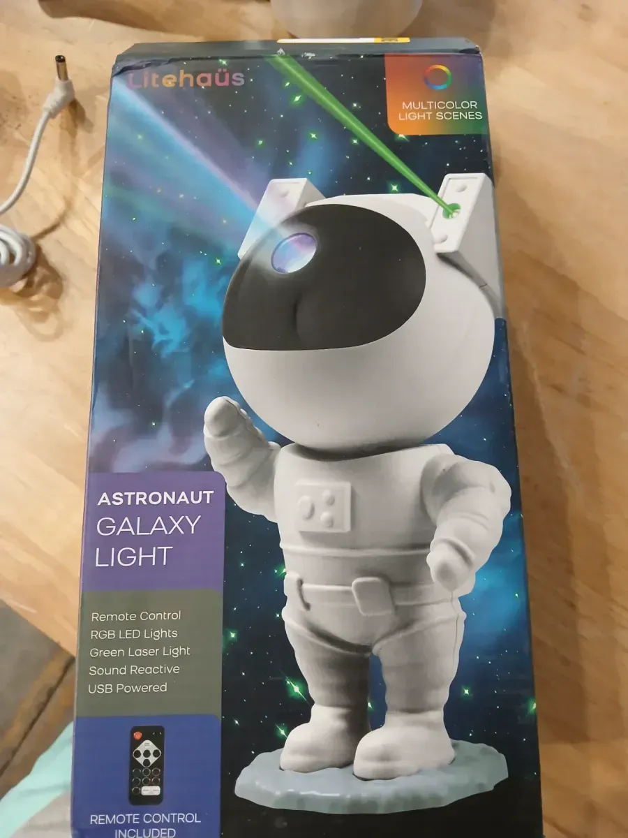 Unbranded 9.25 in. Sound React Multi-Color Integrated T10 1W LED Astronaut Galaxy Night Light - image 3