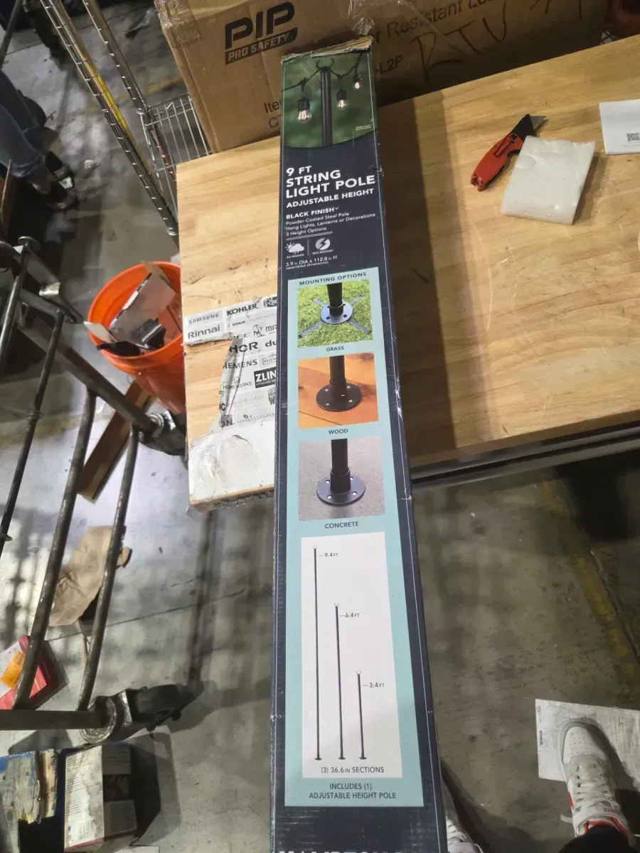 9.8 ft. String Light Pole in Black (1-Pack) - image 5