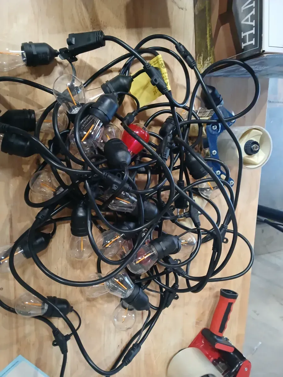 Hampton Bay 24-Light 48 ft. Plug-in Indoor/Outdoor Edison Patio String Light with S14 Single Filament LED Bulbs - image 3