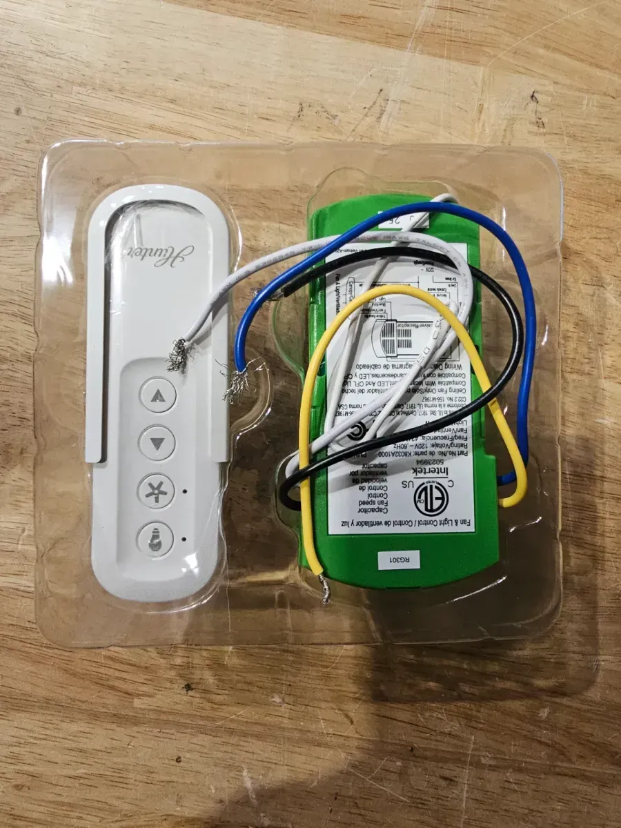 Universal 3 Speed Damp Rated Ceiling Fan Handheld Remote Control White - image 2