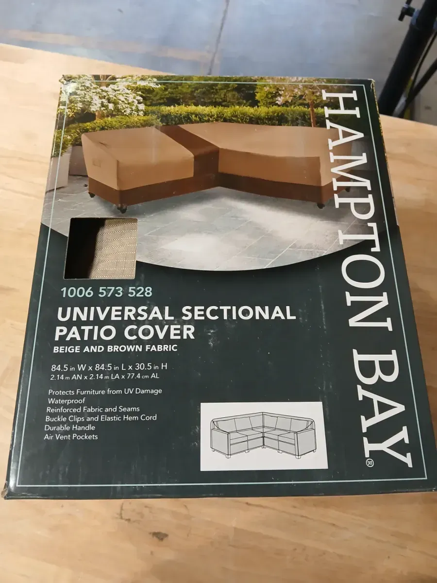 Hampton Bay Universal Sectional Patio Cover in Beige and Brown - image 1