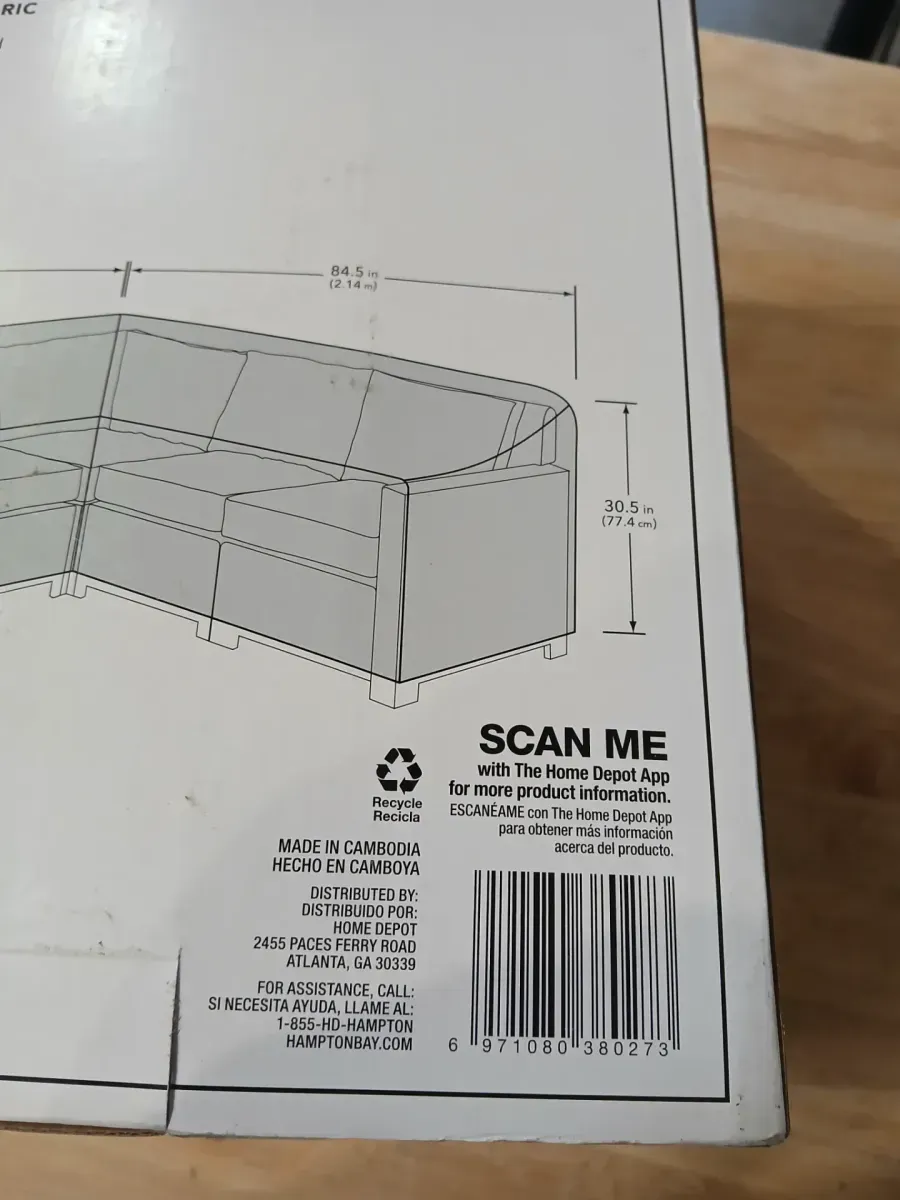 Hampton Bay Universal Sectional Patio Cover in Beige and Brown - image 2