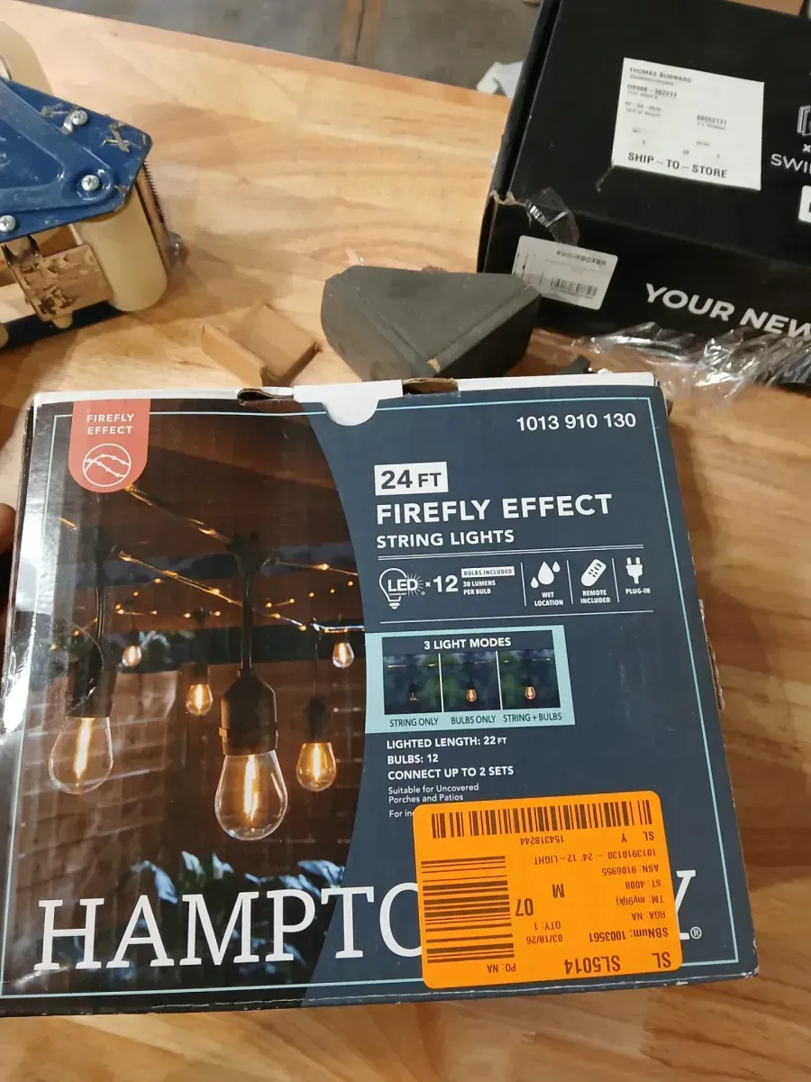 12-Light 24 ft. Indoor/Outdoor Plug-In Filament LED S14 Edison Bulb and Embedded Firefly Rope Lights String-Light - image 2