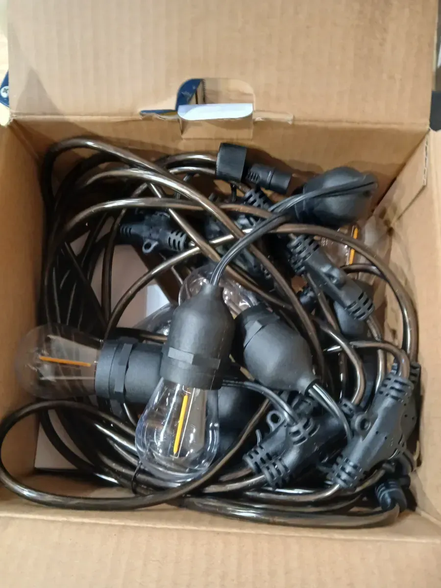 12-Light 24 ft. Indoor/Outdoor Plug-In Filament LED S14 Edison Bulb and Embedded Firefly Rope Lights String-Light - image 3