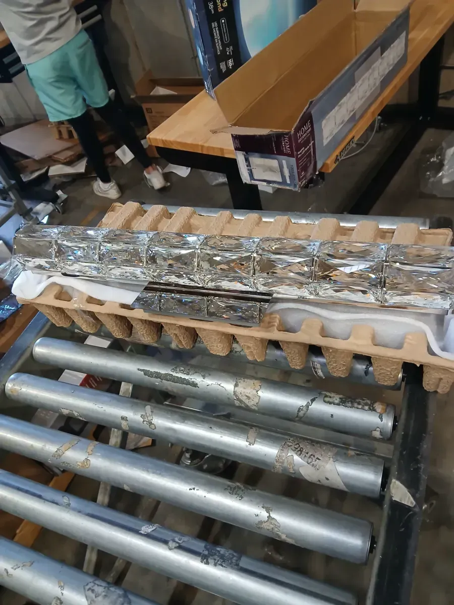 Keighley 24 in. Integrated LED Chrome Bathroom Vanity Light Fixture with Crystal Shade - image 5