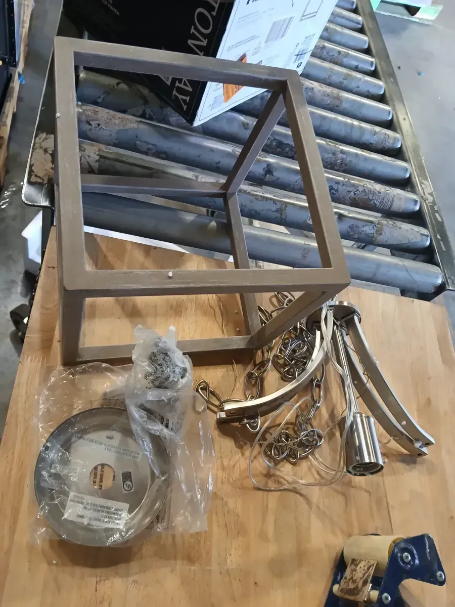 Boswell Quarter 1-Light Brushed Nickel Mini-Pendant with Weathered Wood Accents - image 3