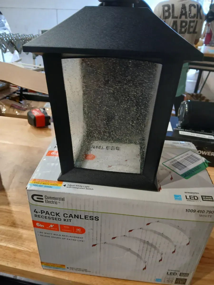 Ashton 10.87 in. 1-Light Black Hardwired Outdoor Wall Light Lantern Sconce with Seeded Glass and with No Bulb Included - image 4