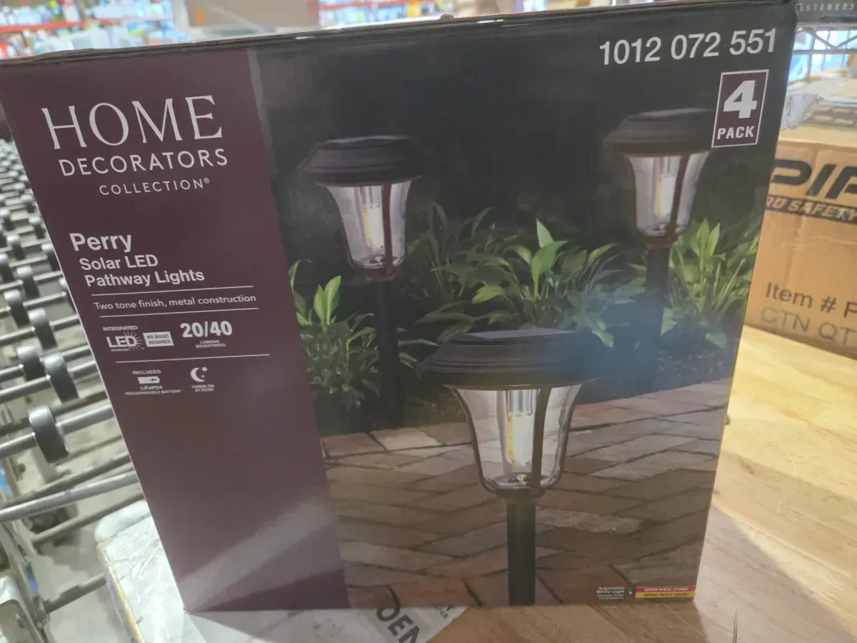 Home Decorators Collection Perry 20-40 Lumen Bronze 2-Tone Finish LED Outdoor Solar Path Light with Glass Lens, Dual White and High-Low (4-Pack) - image 2