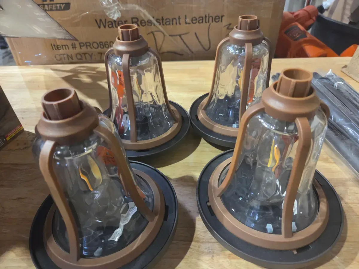 Home Decorators Collection Perry 20-40 Lumen Bronze 2-Tone Finish LED Outdoor Solar Path Light with Glass Lens, Dual White and High-Low (4-Pack) - image 4