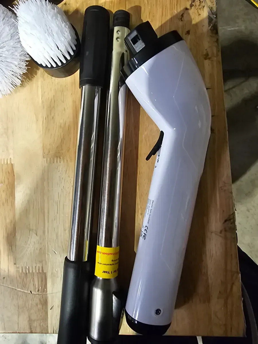 Cordless Power Scrubber, IPX7 Waterpoof Electric Spin Scrubber Cleaning Brush with 8 Brush Heads and Adjustable Handle - image 4