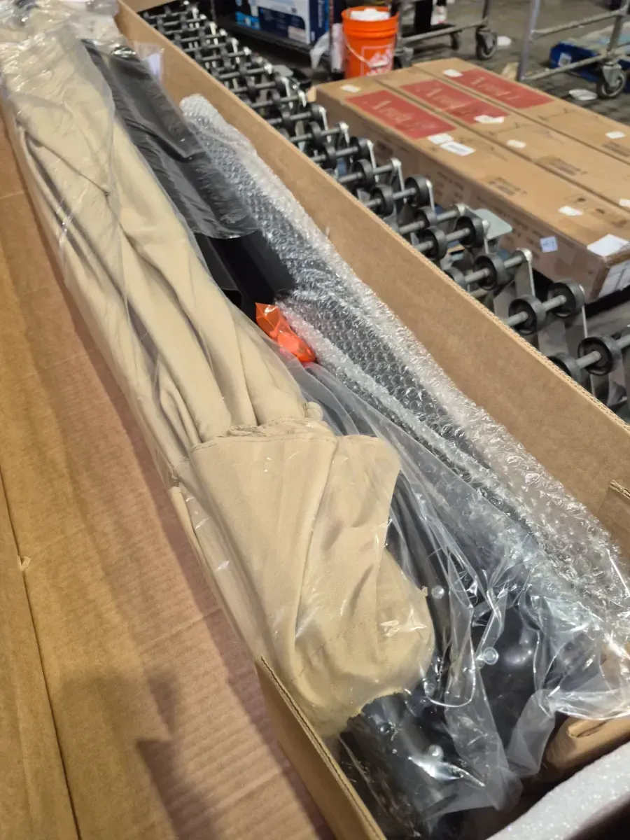 ABLE Cantilever Offset Patio Umbrella with Weighted Base, Beige - image 4