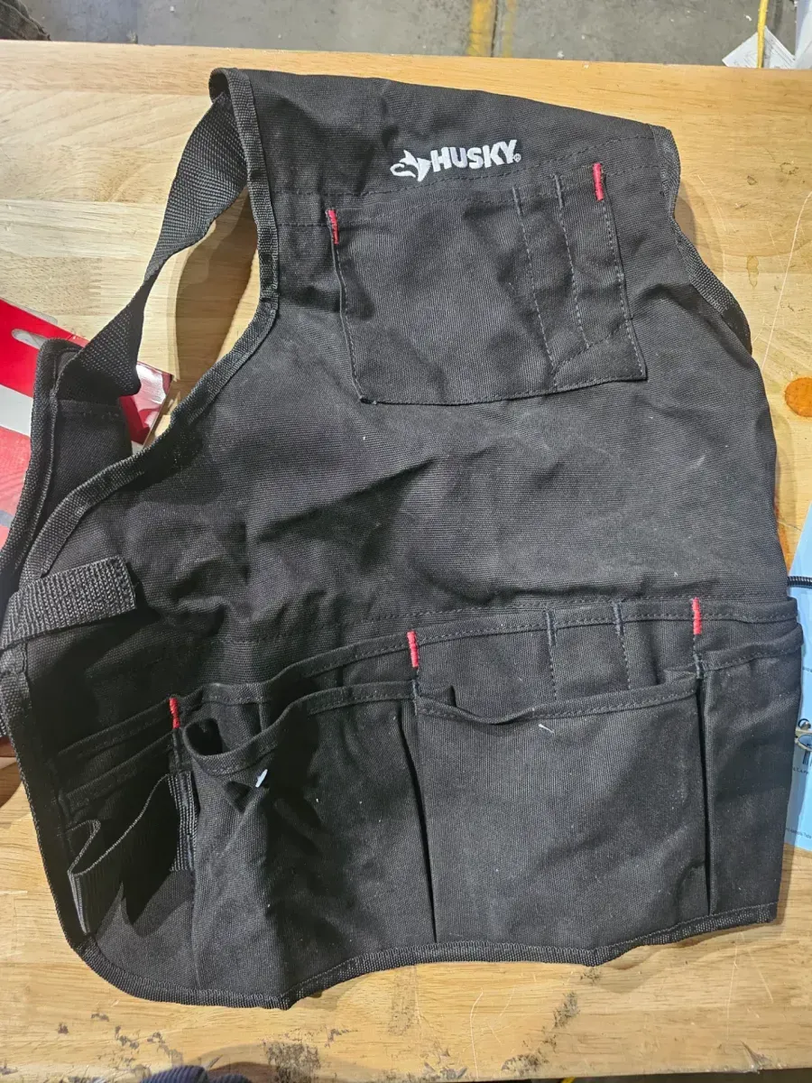 23 in. 16-Pocket Black Canvas Bib Tool Work Apron - image 2