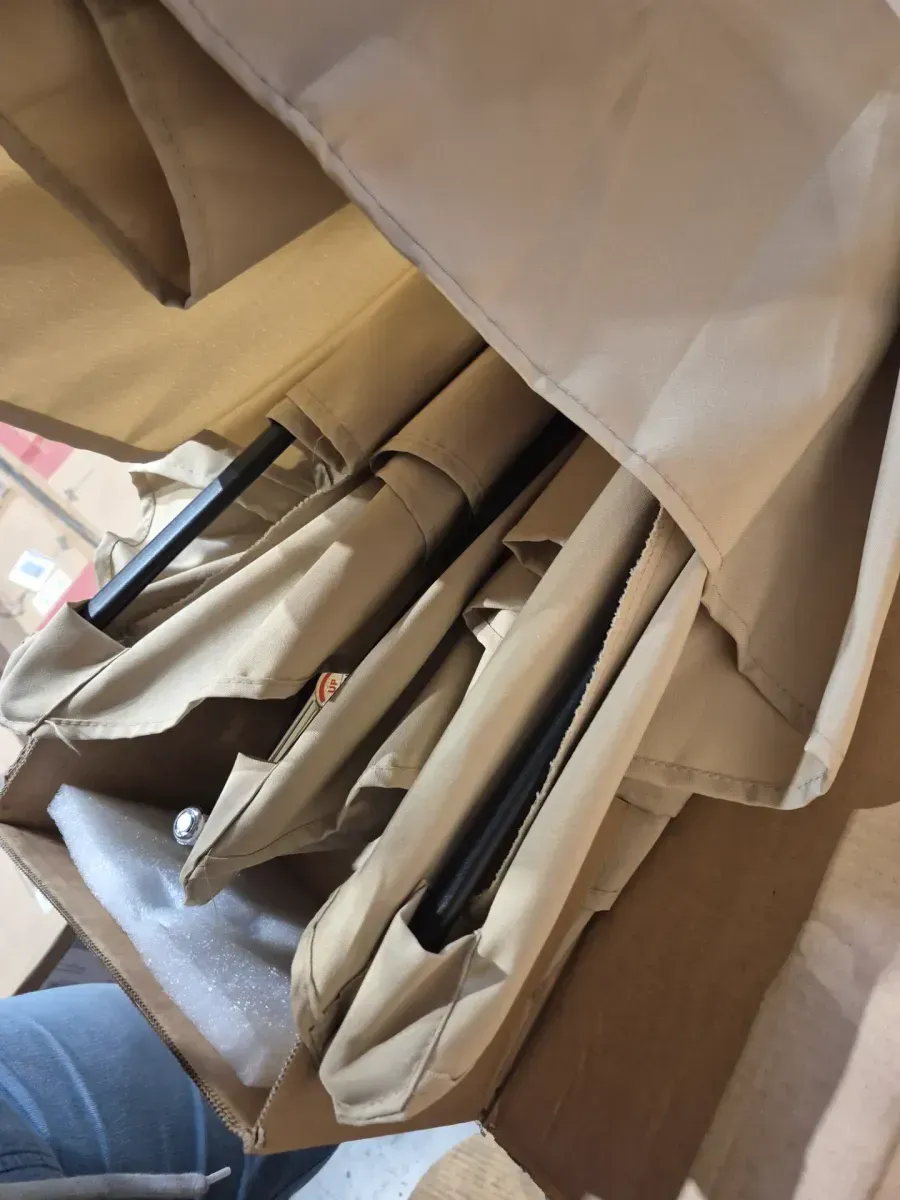 ABBLE Offset Cantilever Patio Umbrella with Base, Beige - image 3