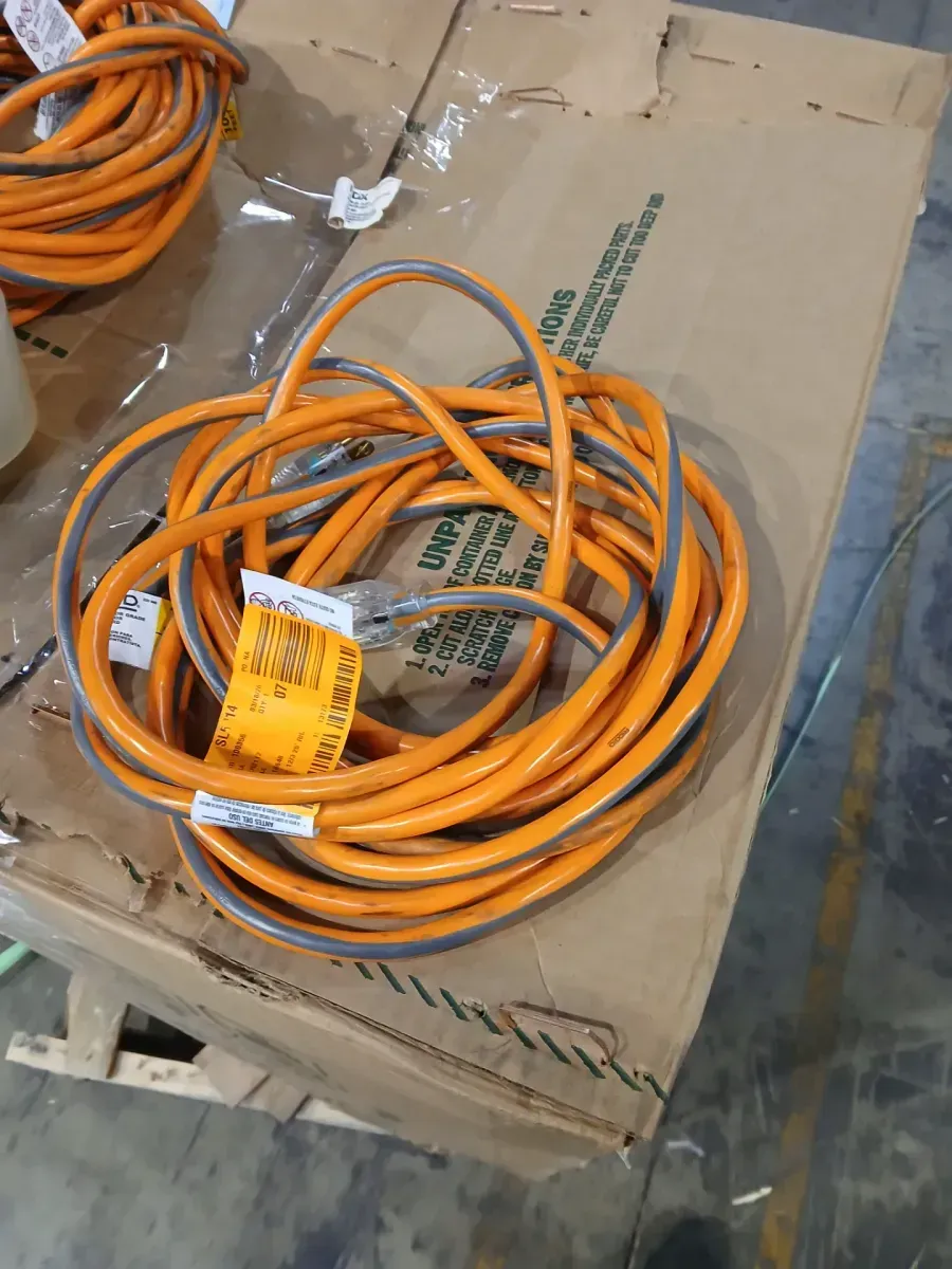 25 ft. 12/3 Heavy Duty Indoor/Outdoor Extension Cord with Lighted End, Orange/Grey - image 2