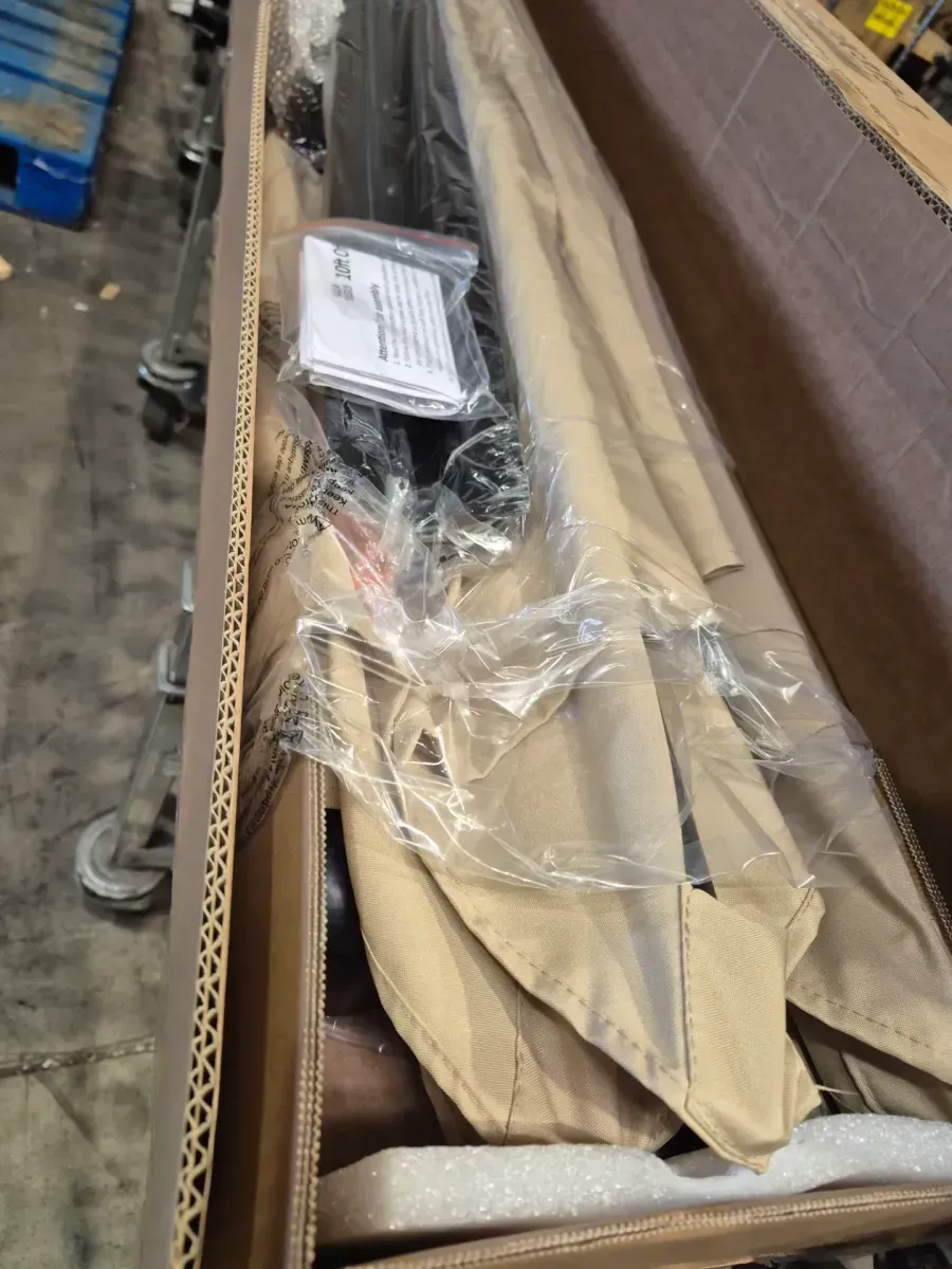 StyleWell 10 ft. Steel Cantilever Market Tilt Patio Umbrella in Putty - image 2