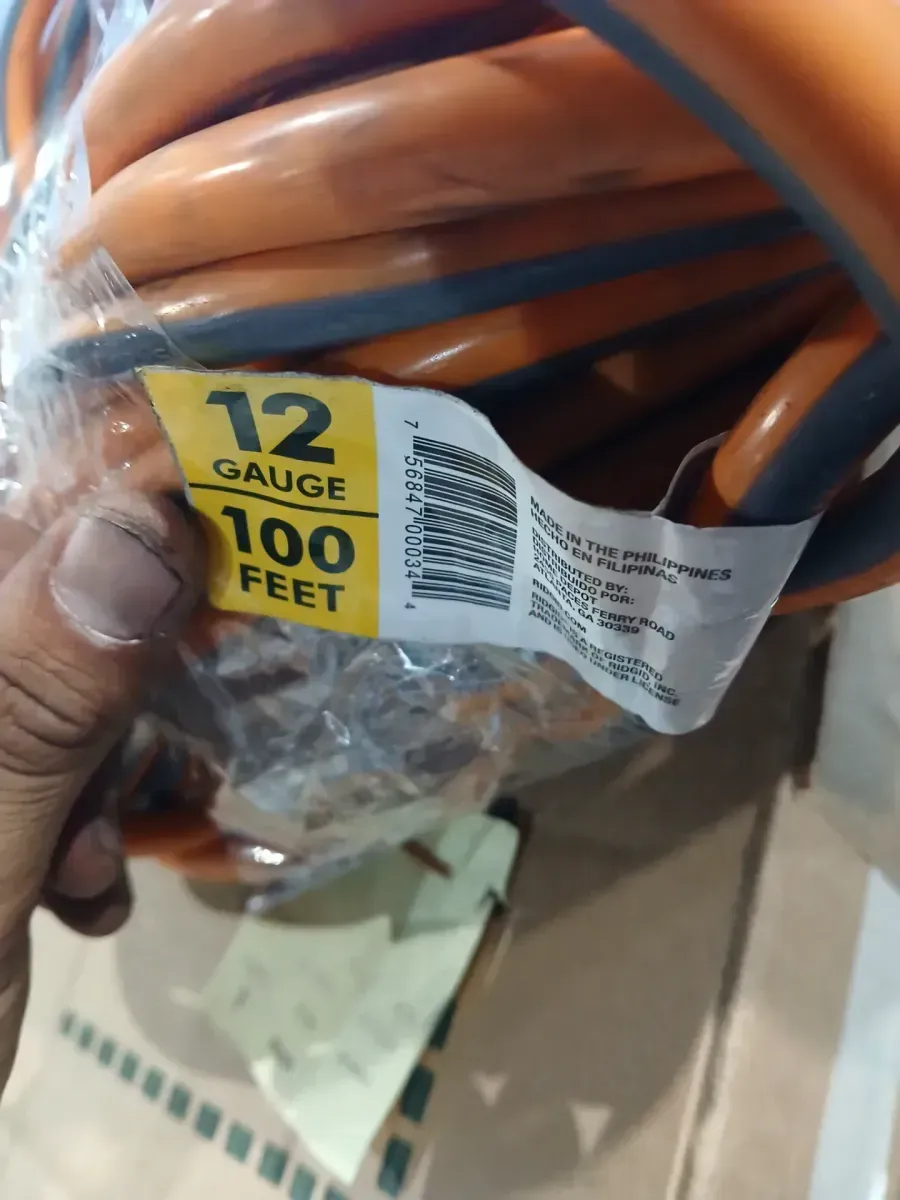 100 ft. 12/3 Medium Duty Cold Weather Indoor/Outdoor Extension Cord, Blue - image 4