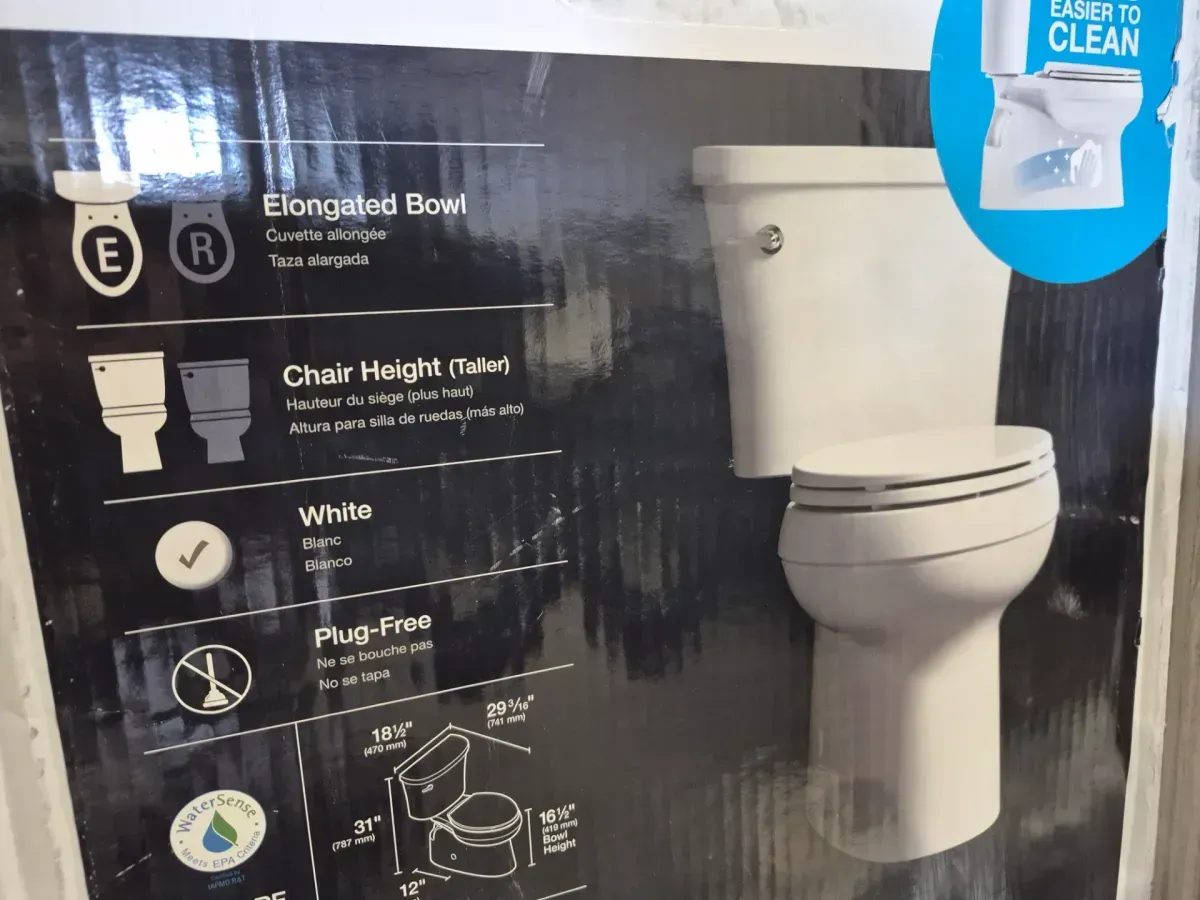 Gleam 12 in. Rough In 2-Piece 1.28 GFP Single Flush Elongated Chair Height Toilet in White with Soft Close Seat - image 5